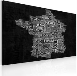 Artgeist Kép - Text map of France on the blackboard