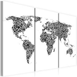 Artgeist Kép - The World térkép - ábécé - triptych - terkep-center - 33 120 Ft