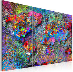 Artgeist Kép - World Map: Colourful Whirl - terkep-center - 32 400 Ft