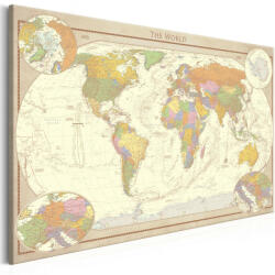 Artgeist Kép - Cream World Map - terkep-center - 33 120 Ft
