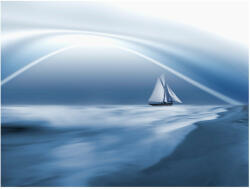 Artgeist Fotótapéta - Lonely sail drifting - terkep-center - 37 300 Ft