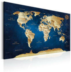 Artgeist Kép - World Map: The Dark Blue Depths - terkep-center - 26 730 Ft