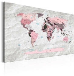 Artgeist Kép - World Map: Pink Continents - terkep-center - 32 400 Ft