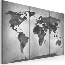 Artgeist Kép - Map on Concrete (3 Parts) - terkep-center - 32 400 Ft