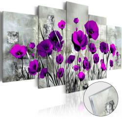 Artgeist Akrilüveg kép - Meadow: Purple Poppies [Glass] - terkep-center - 179 400 Ft