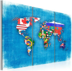 Artgeist Kép - Flags of the World - triptych - terkep-center - 26 730 Ft
