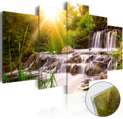 Artgeist Akrilüveg kép - Forest Waterfall [Glass] - terkep-center - 63 000 Ft