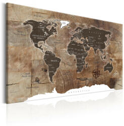 Artgeist Kép - World Map: Wooden Mosaic - terkep-center - 28 000 Ft