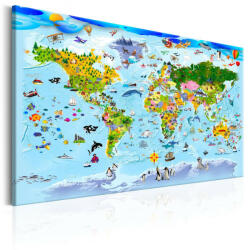 Artgeist Kép - Children's Map: Colourful Travels 120x80