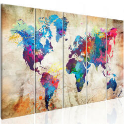 Artgeist Kép - World Map: Colourful Ink Blots