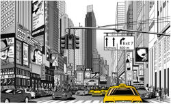 Artgeist Fotótapéta - Sárga taxik in NYC