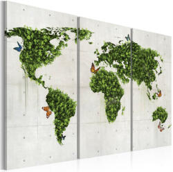 Artgeist Kép - Zöld föld a pillangók - triptych - terkep-center - 33 120 Ft