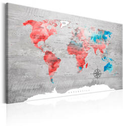 Artgeist Kép - World Map: Red Roam - terkep-center - 25 990 Ft