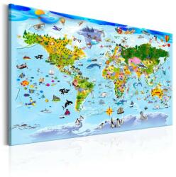 Artgeist Kép - Children's Map: Colourful Travels 90x60