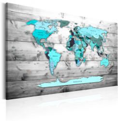 Artgeist Kép - World Map: Blue World - terkep-center - 27 324 Ft