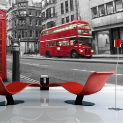 Artgeist Fotótapéta - Piros busz és telefonfülke Londonban - terkep-center - 46 000 Ft