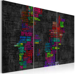 Artgeist Kép - Térkép Svédország (színes városok nevei) - triptych - terkep-center - 25 990 Ft