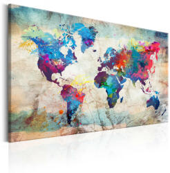 Artgeist Kép - World Map: Colourful Madness - terkep-center - 27 324 Ft