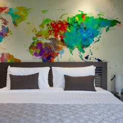 Artgeist Fotótapéta térkép - Paint splashes map of the World Világtérkép 350x270