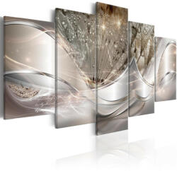 Artgeist Kép - Sparkling Dandelions (5 Parts) Beige Wide - terkep-center - 37 300 Ft
