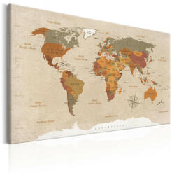 Artgeist Kép - World Map: Beige Chic - terkep-center - 28 800 Ft