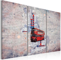 Artgeist Kép - Körül a Nagy-Britannia által Routemaster - triptych - terkep-center - 26 730 Ft
