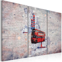 Artgeist Kép - Körül a Nagy-Britannia által Routemaster - triptych - terkep-center - 27 324 Ft