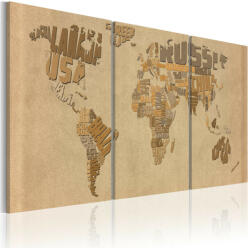 Artgeist Kép - A világtérképen bézs és barna - terkep-center - 32 000 Ft