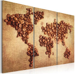 Artgeist Kép - Kávé a világ minden tájáról - triptichon - terkep-center - 27 324 Ft