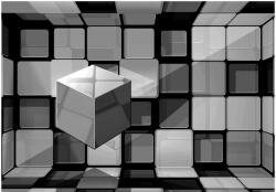 Artgeist Fotótapéta - Rubik's cube in gray - terkep-center - 27 891 Ft