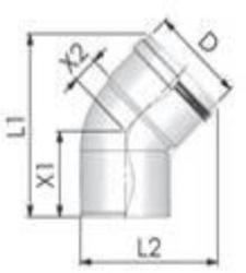 Tricox PPs könyök 110 mm, 45° (PKÖ802) - brs
