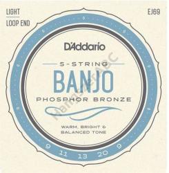 D'ADDARIO EJ69 5 húros banjo húrkészlet 009-020, phosphor-bronze, light gauge