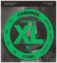 D'ADDARIO ECB80 basszus gitár húrkészlet flat wound, húrkészlet 40-95 chrome, széria XL long scale
