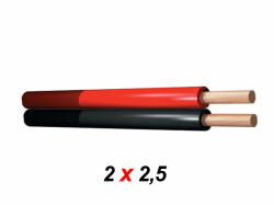 PD CONNEX RX24 Hifi hangfalkábel Piros - Fekete (2×2, 5 mm2) - Méretre vágható