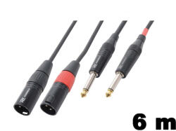 PD CONNEX CX64-6 sztereo jelkábel (2x XLR papa - 2×6, 3 mm Jack) - (6 m)