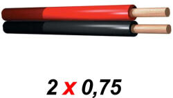 PD CONNEX RX20 Hifi Hangfalkábel Piros - Fekete (2×0, 75 mm2) Méretre vágható