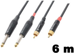 PD CONNEX CX74-6 sztereo jelkábel (2×6, 3 mm Jack - 2x RCA) - (6 m)