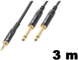 PD CONNEX CX86-3 sztereo jelkábel (3, 5 mm Jack - 2×6, 3 mm Jack) - (3 m)
