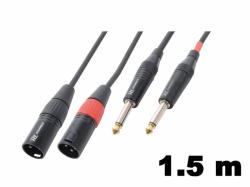 PD CONNEX CX64-1, 5 sztereo jelkábel (2x XLR papa - 2×6, 3 mm Jack) - (1, 5 m)