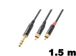 PD CONNEX CX84-1, 5 sztereo jelkábel (6, 3 mm Jack - 2x RCA) - (1, 5 m)