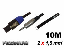 PD CONNEX CX27-10m Prémium hangfalkábel (Speakon - 6, 3 mm Jack) (2×1, 5 mm2) + tépőzár