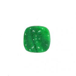  Pandantiv Jad Alb Colorat Sculptat Patrat - 24 x 24 x x 1, 8 mm - 1 Buc
