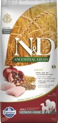 Farmina N&D Low Grain Light Adult Medium/Maxi Sac hrana uscata pentru caini talie medie sau mare, cu pui si rodie 12 kg