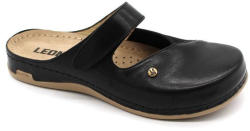  0Ft kiszállítás! Leon Comfortstep 953 fekete bőr-textil papucs bütykös lábra 36-41