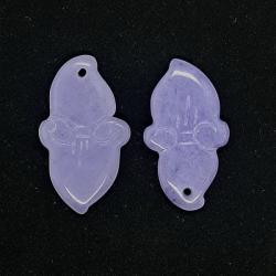  Pandantiv Jad Alb Colorat Sculptat - 26 x 13 x 3 mm - 1 Buc