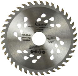 GEKO körfűrészlap körfűrész tárcsa vágótárcsa fa vídiás 125x22, 2mm 40T G78005 (G78005)