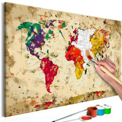 Artgeist Kifestő - World Map (Colour Splashes) 60x40