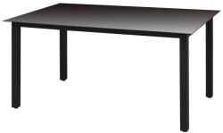 vidaXL Masă de grădină, negru, 150 x 90 x 74 cm, aluminiu și sticlă (42788)