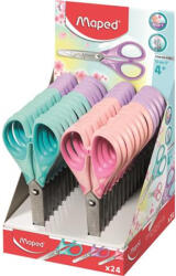 Maped Olló display, iskolai, 13cm, MAPED "Essentials Soft Pastel", pasztell színek, 24db/disp (464413) - nyomtassingyen