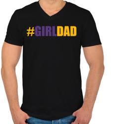 printfashion #girlDAD - Férfi V-nyakú póló - Fekete (2263843)